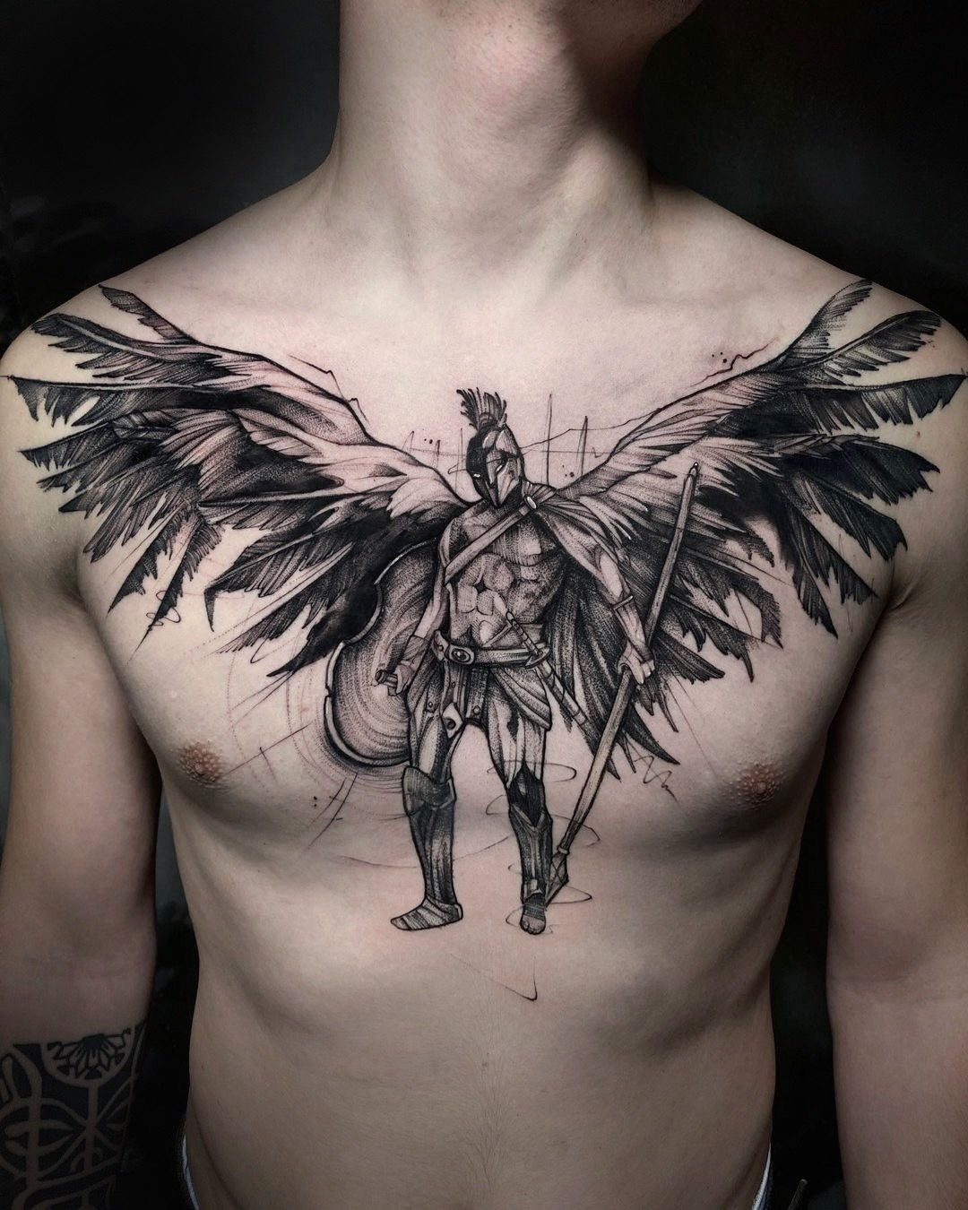 Татуировки ангелов на груди
